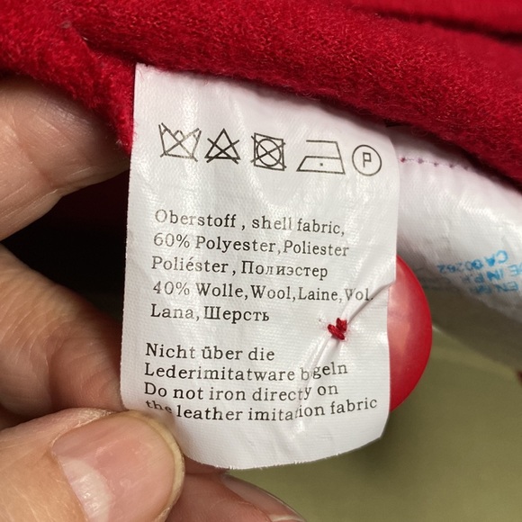 Vtg Erfo red vest, button down, pockets, blend polyester/wool Size L - Picture 9 of 17